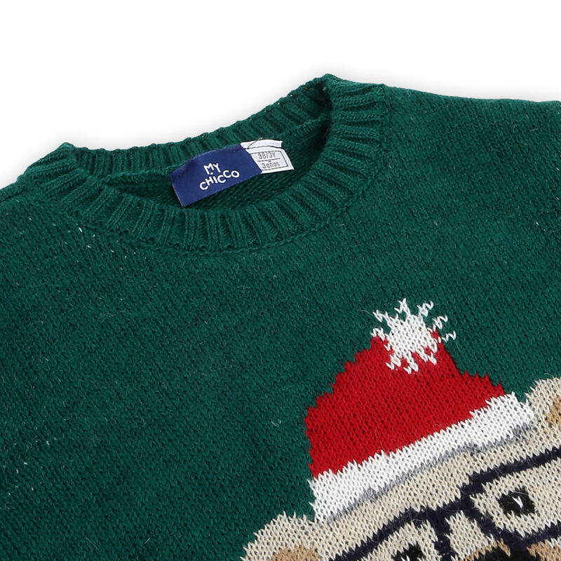 Boys Medium Green Printed Pullover image number 2
